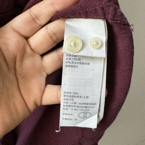 Abercrombie & Fitch Men’s Long Sleeve Button-Up Shirt Burgundy Sz L - Picture 4 of 15